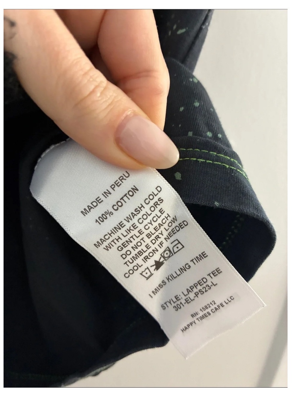 ECKHAUS LATTA LAPPED Black Distressed Graphic Cotton T-Shirt - Picture 4 of 4